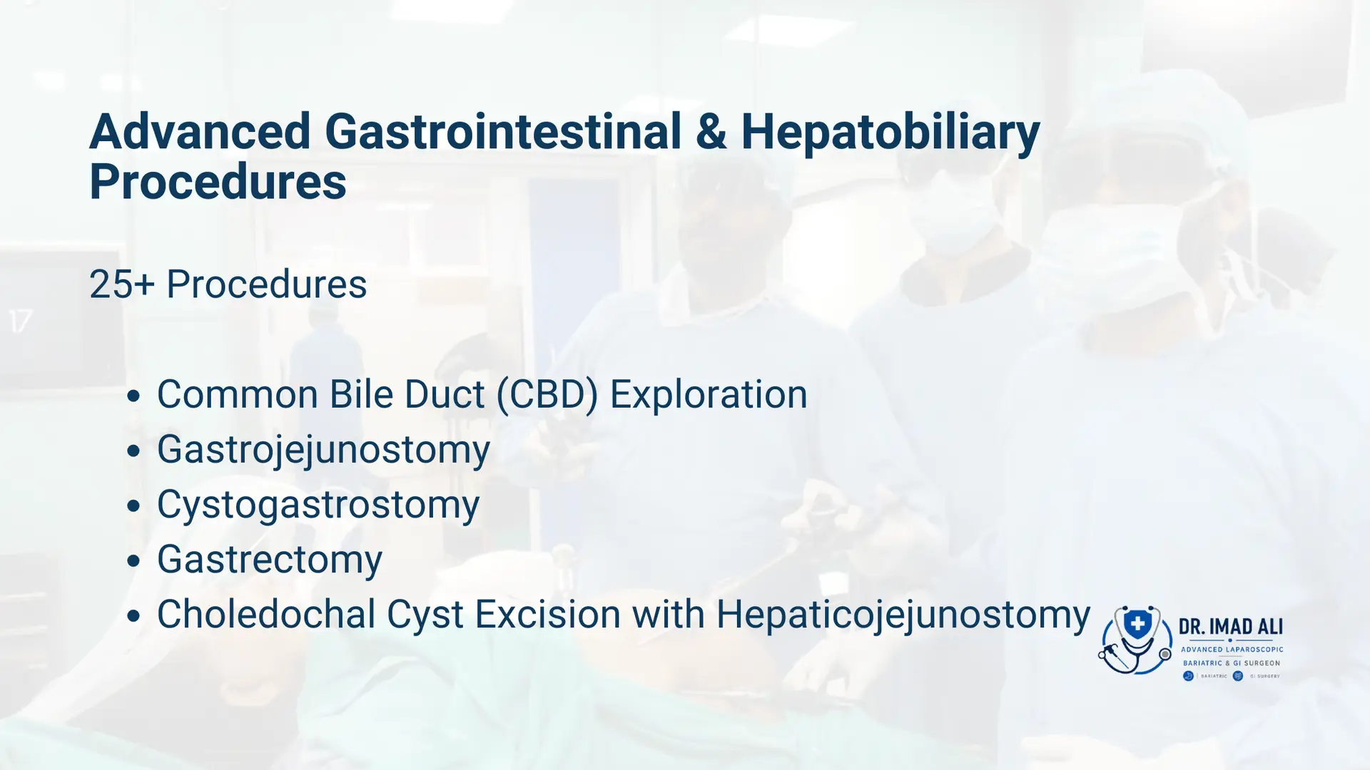 Dr Imad Ali Clinical Specialisations 2