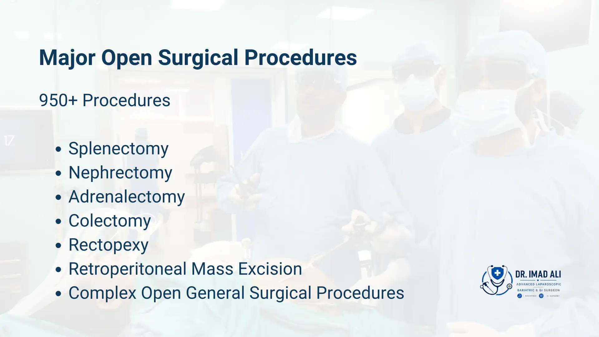Dr Imad Ali Clinical Specialisations 3