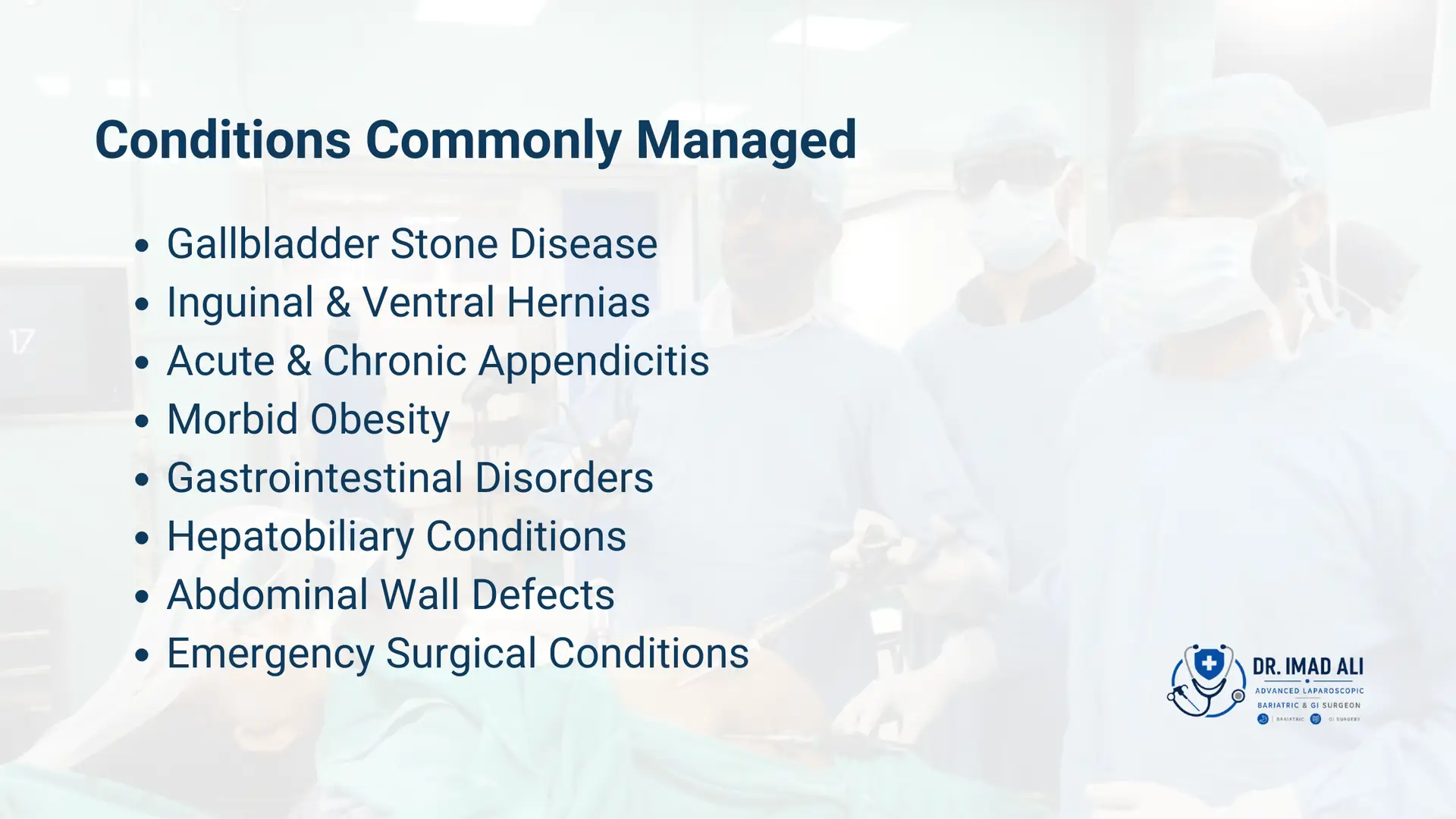 Dr Imad Ali Clinical Specialisations 4